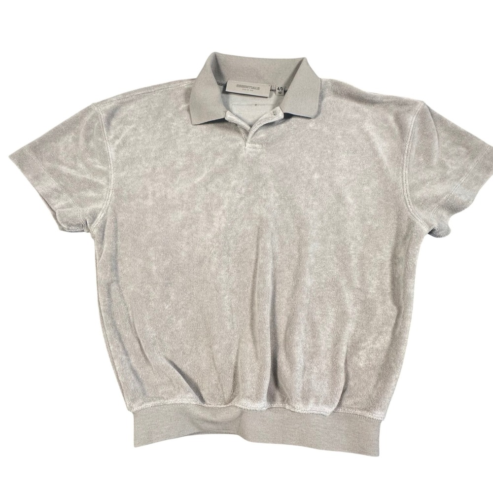 Fear of God Essentials Kids‎ Short-Sleeve Velour Terry Polo 'Seal' Size 4/5